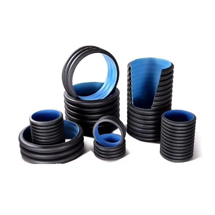 Hesu Sewage 6 Meter Large Culvert 300mm Diameter 100mm Single Plastic Polyatylene Drainage Hdpe Double Wall Corrugated Pipe