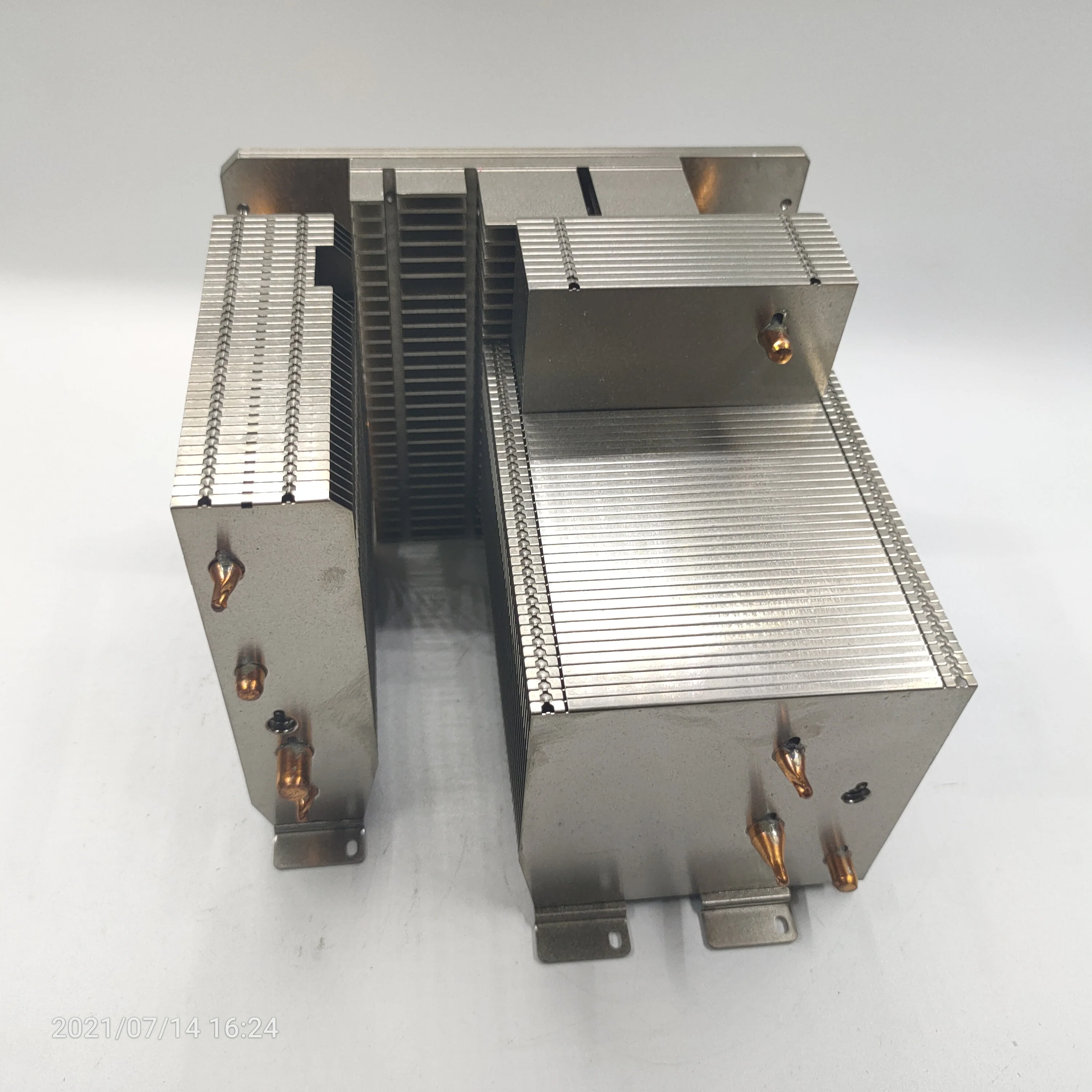 Hongyi Custom design aluminum Projector heatsink copper heat pipe folding zipper fin CPU cooler radiator soldering led heat sink