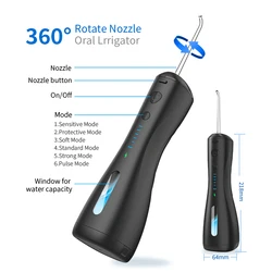 OEM ODM AvailableMCElife Rechargeable Oral Portable Irrigator Dental Water Flosser For Daily Teeth Cleaning