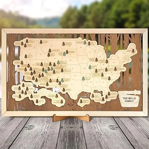 US National Parks Map, National Park Travel Map, National Park Tracker Checklist, National Parks Wall Art