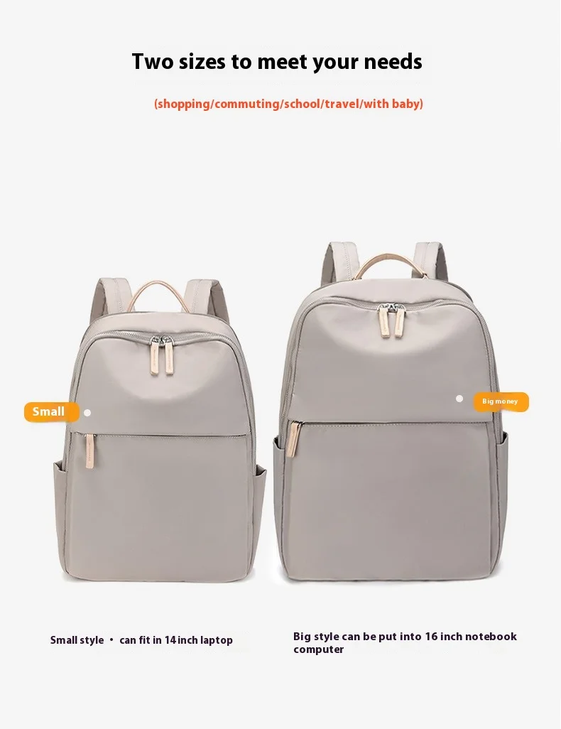 ZF031 Fashion Waterproof Computer Bag Lightweight Commuting Shoulder Bag Ladies Versatile New Oxford Cloth Travel Backpacks