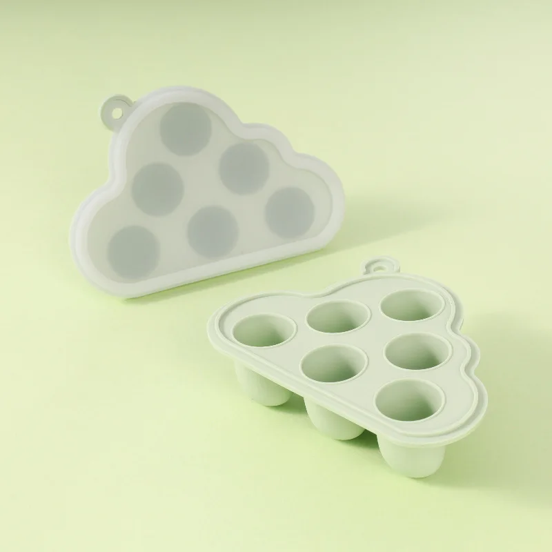 BPA Free Baby Infant Toddler Feeder Silicone Ice Tray with Lid Breast Milk Teething Popsicle Mold