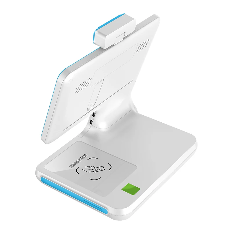 Face recognition visitor management system Reception touch screen android  attendance system with fingerprint ID card reader