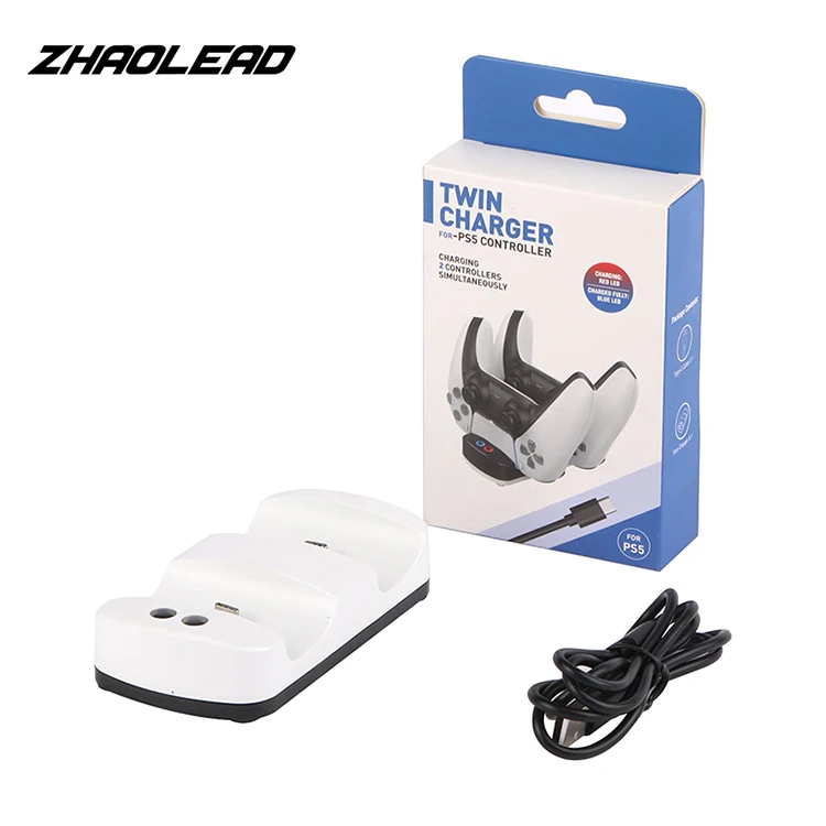 ZHAOLEAD Wholesale 3 In 1 With Usb Data Cable Power Bank Fast Charger Gamepad Charging Sockets Ps5 Battery Controller Sockets