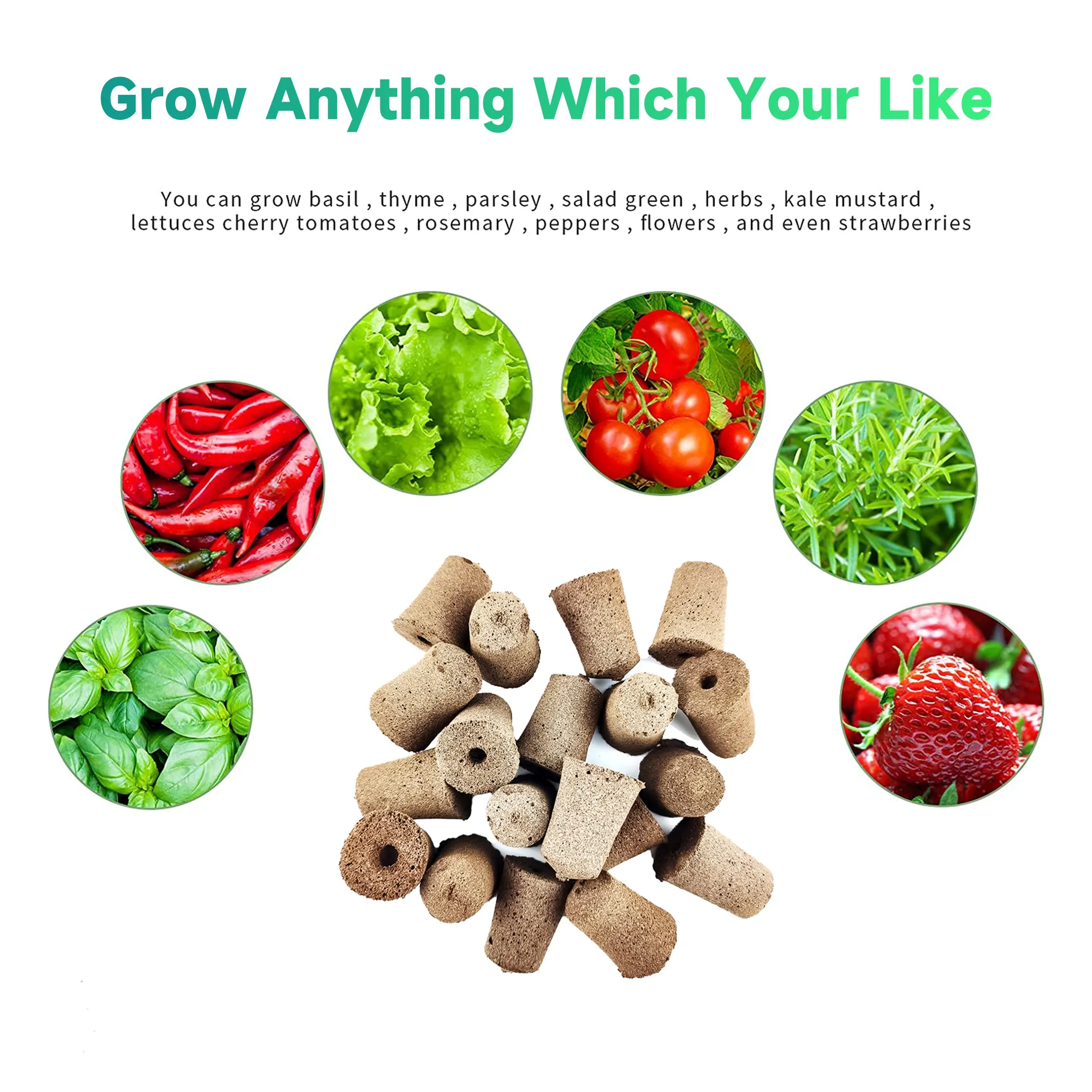 2 Inch Grow Sponge Seed Starter Plug For Hydroponic Home Garden Indoor Smart Grow System Seedling Tray Potting Soil