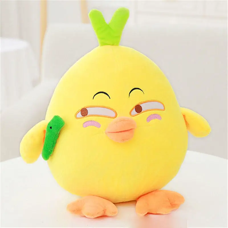 Rts Little Yellow Chicken Plush Toy Stuffed Standing Chicken Doll Cute Chick Sofa Cushion Plushie Pillow For Kids Birthday Gift