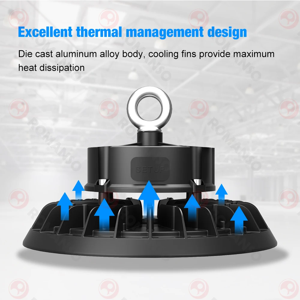 3Power 200-480V 50 60Hz 170lm/w Die Cast Aluminum 50000hrs 100W LED UFO High Bay Light