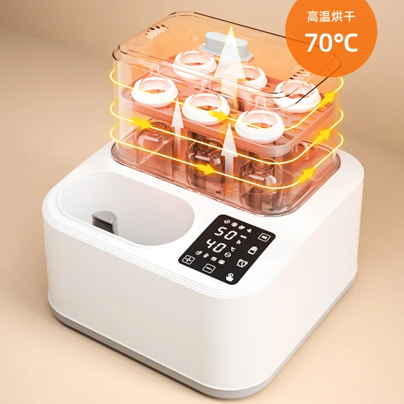 Multi-functional Feeding Bottle Sterilizer Food Steam Heating Electric Baby Bottle Warmer Breast Milk Heater BPA Free 6 Bottles