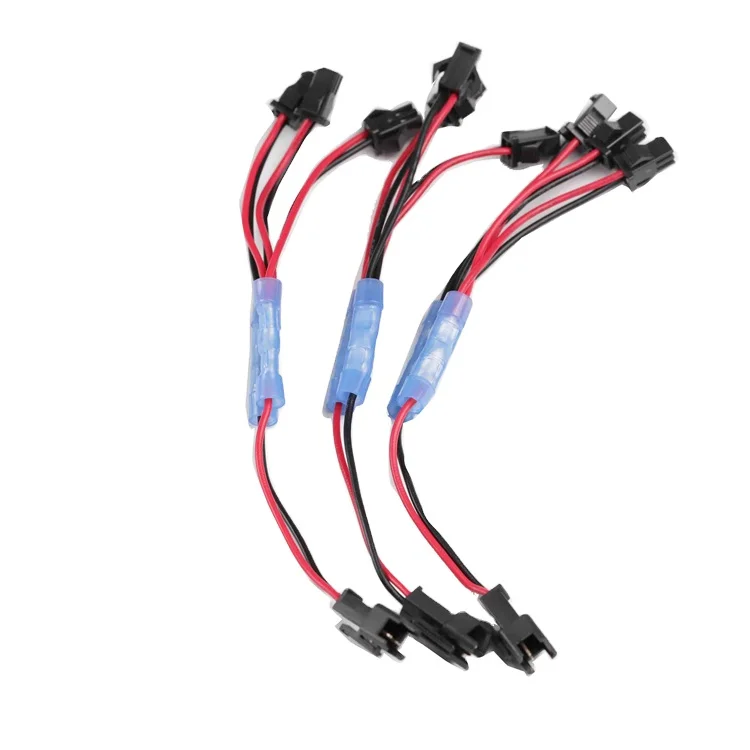 2pin terminal wire Connection wire XH2.54 single head tinned red and black terminal harness processing