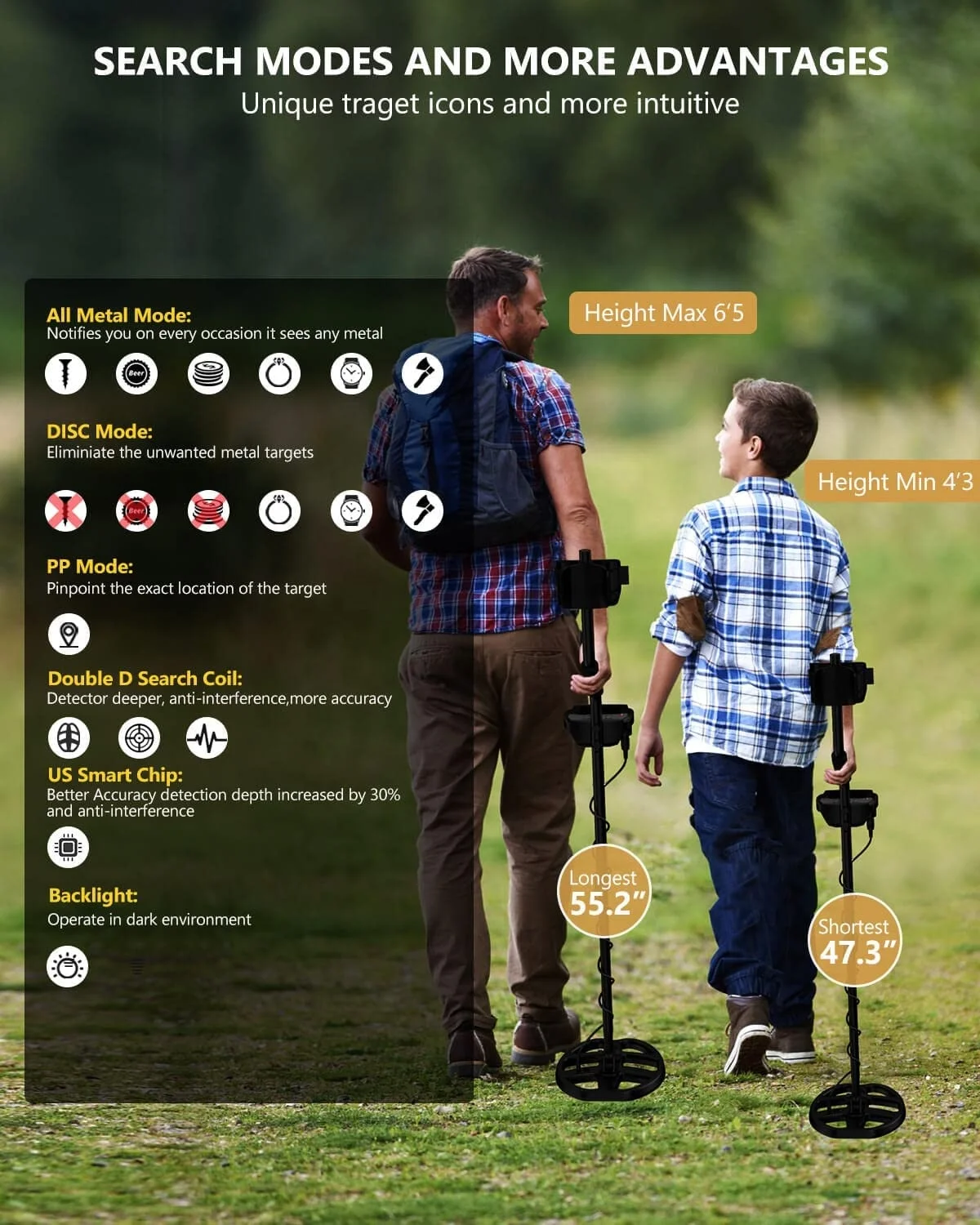 Waterproof underground gold metal detector Electronic measuring instrument Treasure detector