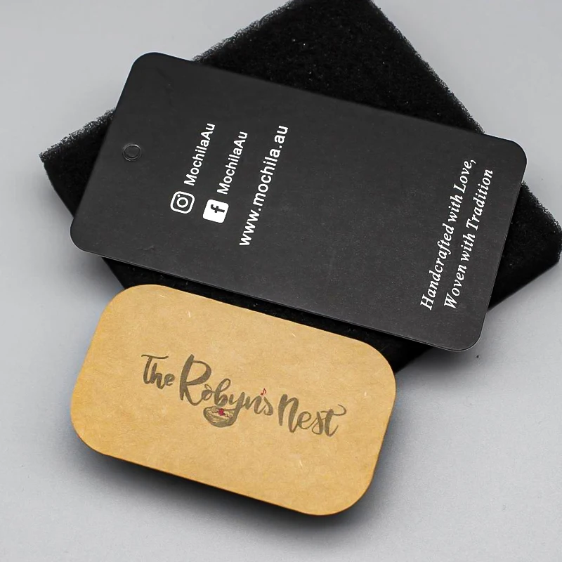 New Design High Quality OEM Made Logo Clothing Brand Tags T-shirts Coat Sport Pants Hang Labels Custom Hang Tags