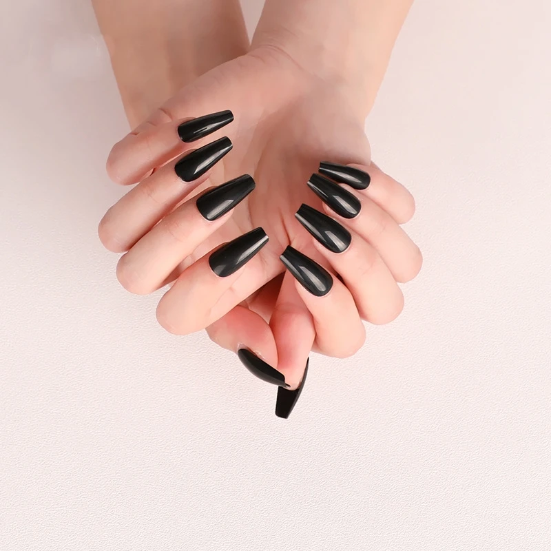 
10 colors colorful false nails coffin 2d nail sticker Can reuse art 