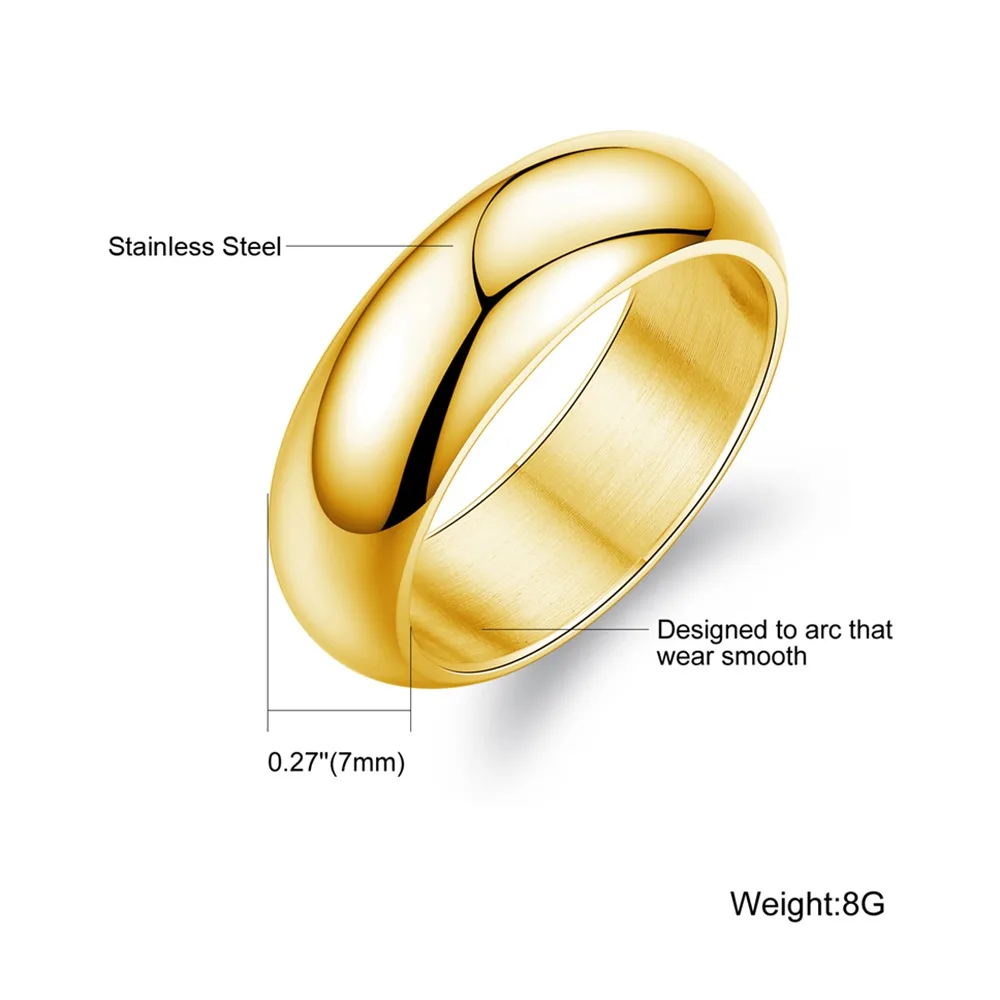 Attractive Best Sale Charm Various Gold Simple Titanium Mens Finger Ring