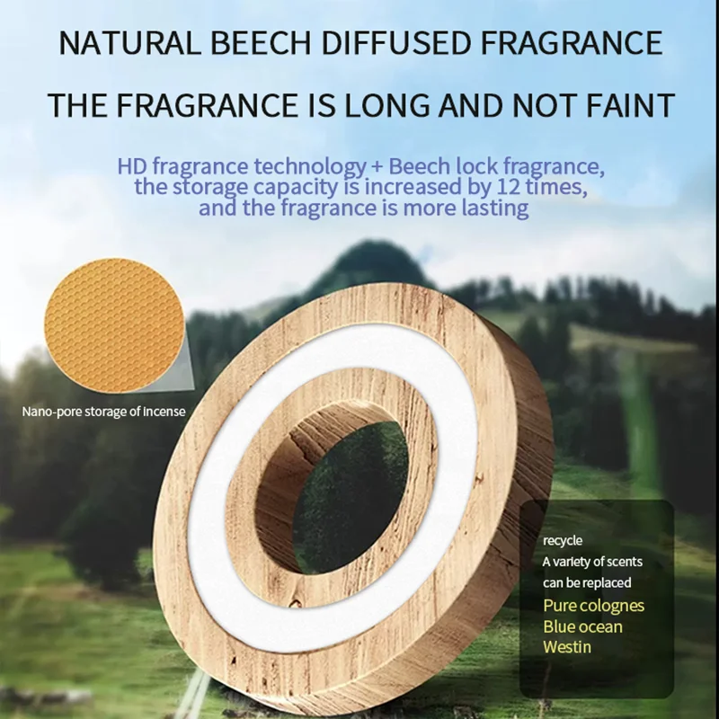 Luxury Solar Rotating Safe Long Lasting Fragrance Remove Odour Natural Beech wood Car Fragrance Aerosol Spray