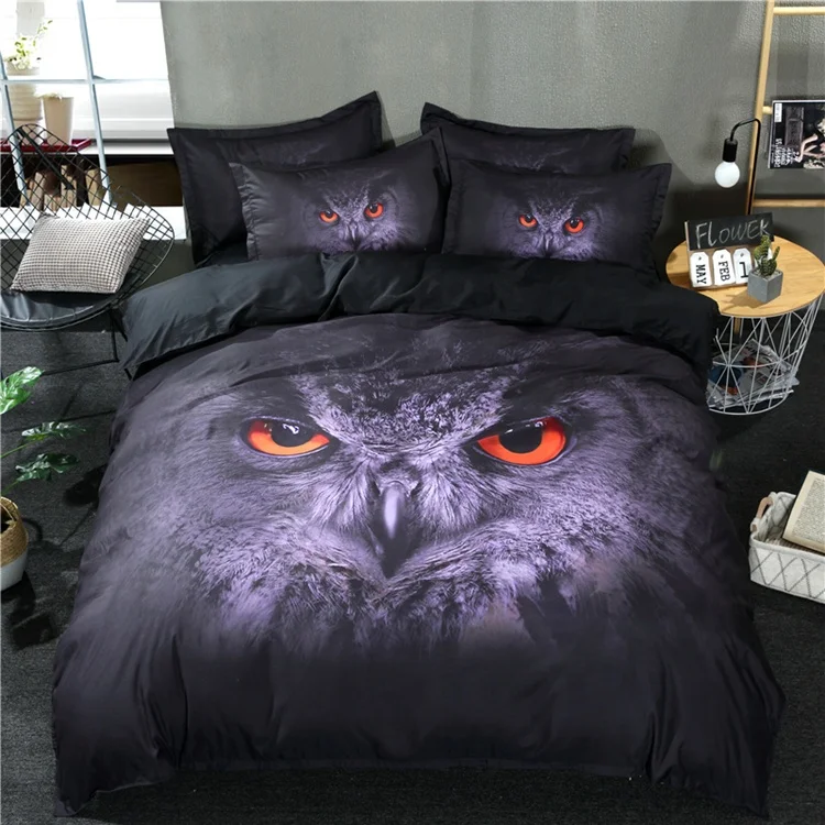 Wholesale Price Confortable 4Pcs Bed Sheet Full Size 3D Animal Prints 100% Polyester Bedding Set