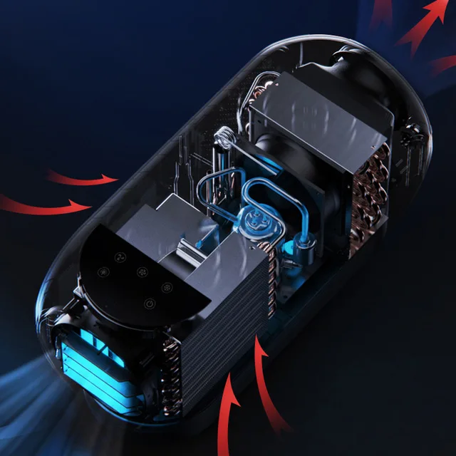 HENGLAI In Stock!!!  Mini AC 100V DC 48V Max Refrigeration Compressor Outdoor Portable Air Conditioner