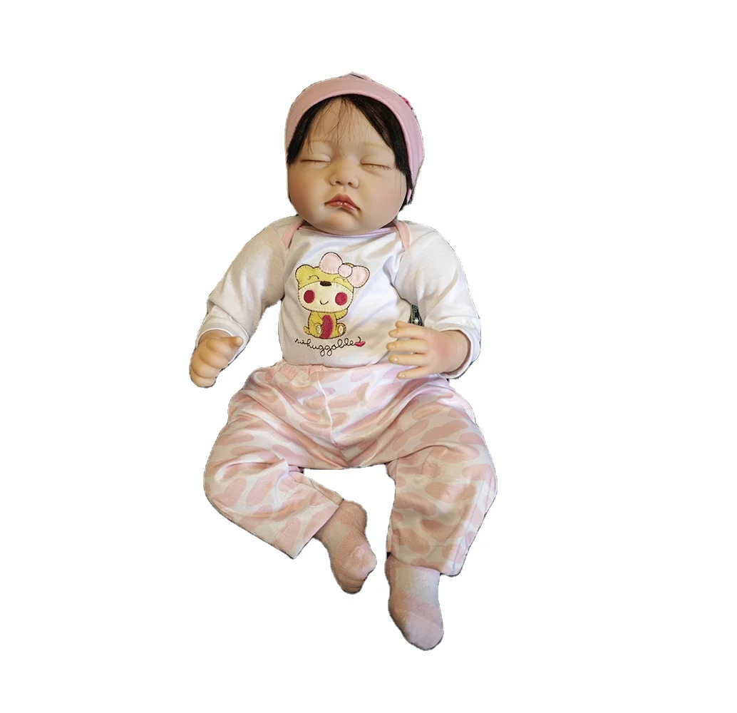 22 inches 55 cm large size cloth body lifelike baby toddler doll waterproof toddler doll silicone newborn lifelike baby