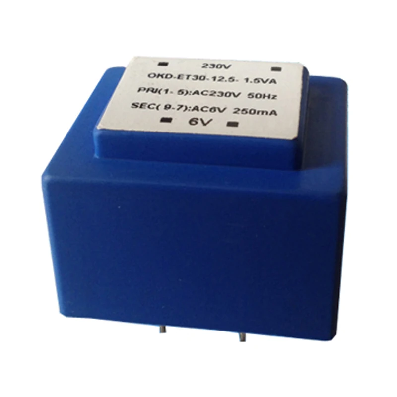EI 30/12.5 1.2VA Encapsulated Transformer Safety Power Transformer with Ce RoHS TUV