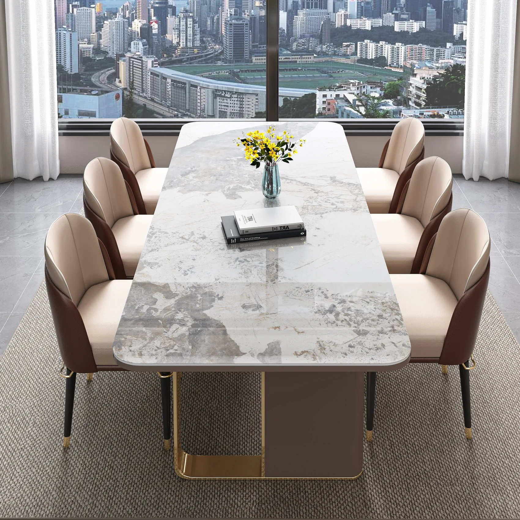 2023 Foshan latest furniture living room marble dining table stehtisch 80cm