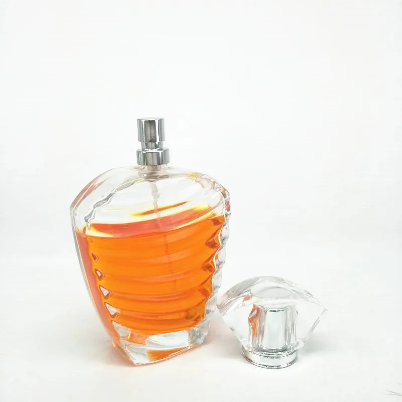50ml wavy striped perfume bottle Premium glass perfume bottle