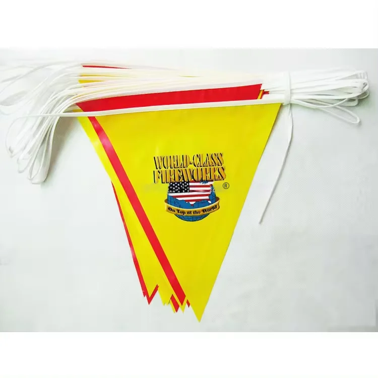 High Quality Polyester Fabric PVC Customized design Pennants String Flag Triangle Bunting Banner For outdoor Decoration