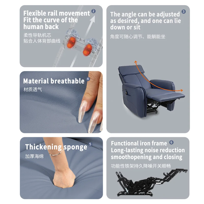 European Moden Leather Lasy Boy Lift Massage Swivel Electric Power Recliner Sofa Theater Chair for Home massage sofa