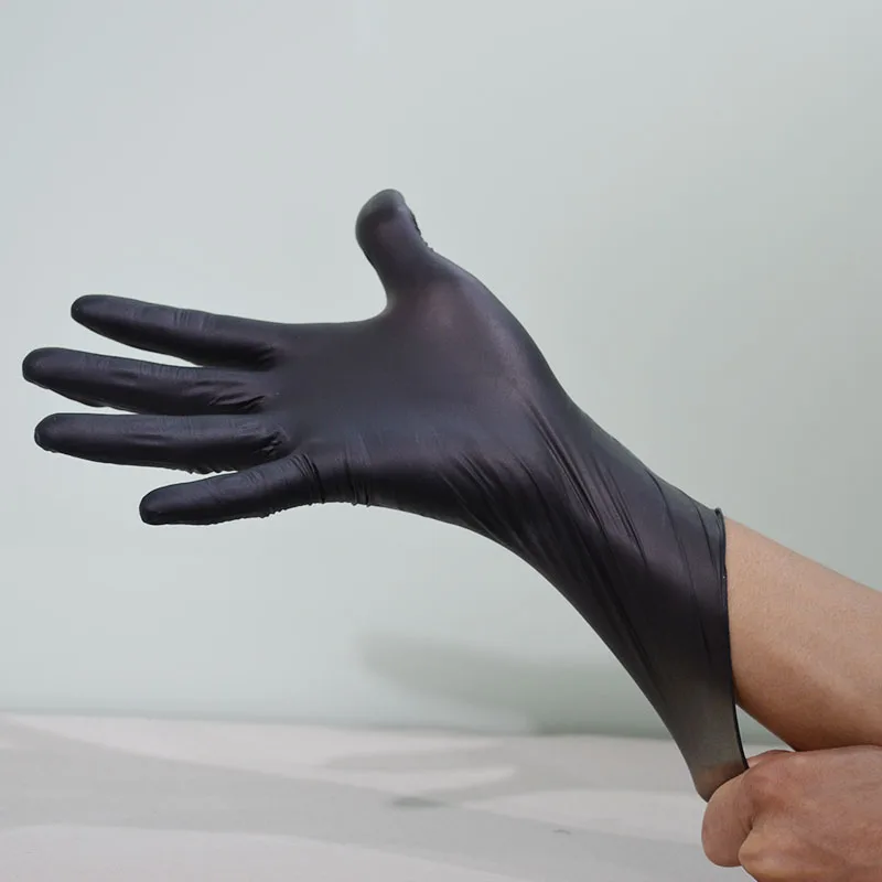 Черные нитриловые перчатки Guantes de nitrilo grado alimenticio venta al por mayor black