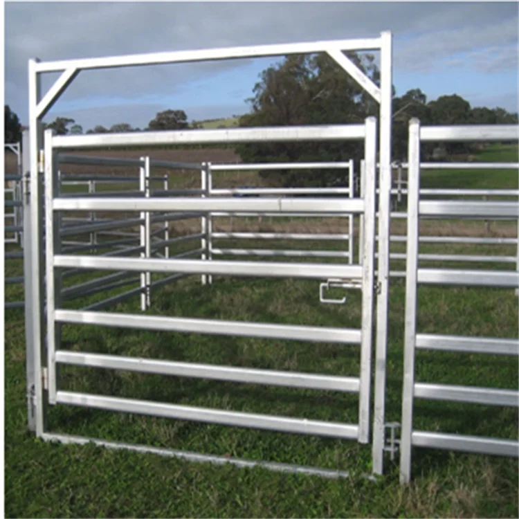 Cheap Horse Fence Panels Galvanized 6 Rail Portable Cattle Yard Panels And Cattle Farm Gate