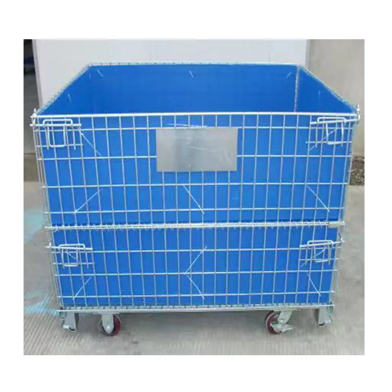 Заказной сварной ящик из проволочной сетки, промышленный стальной металлический складной проволочный контейнер