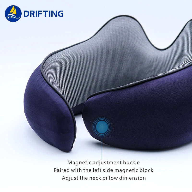 
Magnetic adjustment buckle Portable travel aircraft U-shaped slow rebound Memory foam Travel neck pillow 