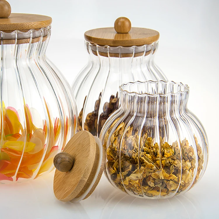 Pumpkin Shaped Mason Jar high borosilicate food sealed glass jar with sealed lids
