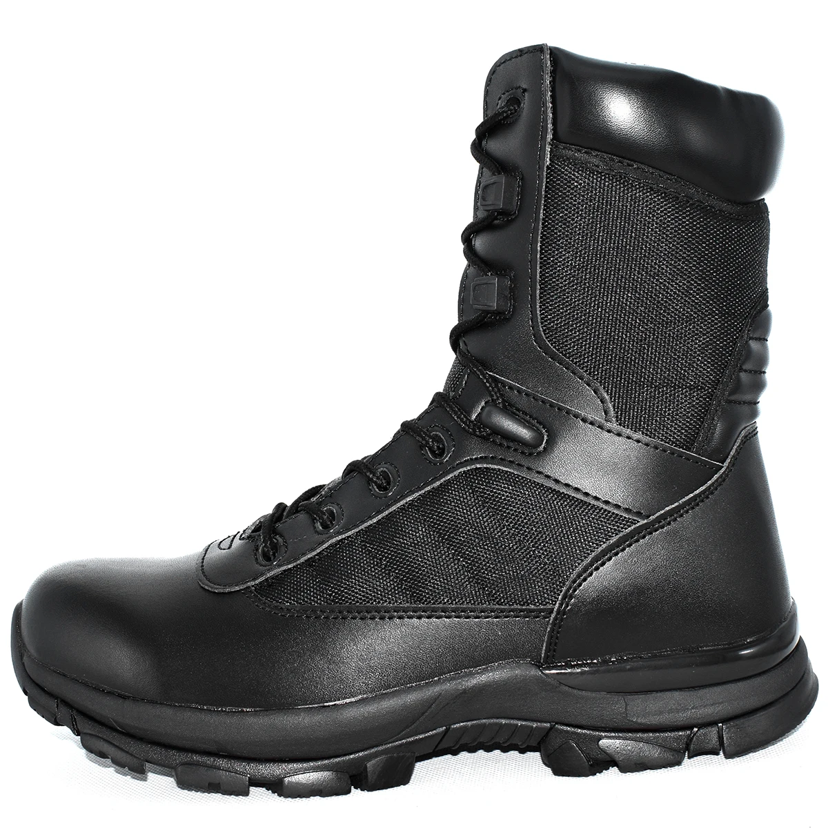 Tactical Sports 8 Inch Rip-Resistant Black Combat Boots Breathable Anti-Shock Rubber Sole Hiking Shoes For Men