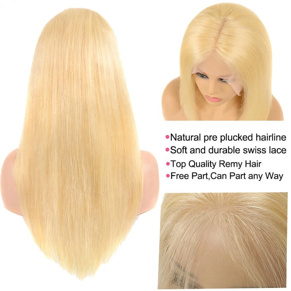 Ali Queen 100% Real Human Hair 613 Blonde Hair Lace Wig, 613 hair lace front wig