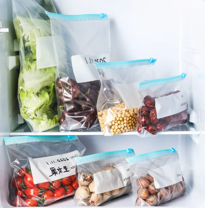 Fridge Keep Fresh Preservation Sealed Fruit Storage Vegetable Cold Self Sealing Zipper Slider Bag