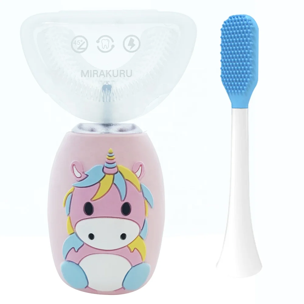 SMart U Shape 360 degree Automatic Toothbrush for Kids soft silicone Ultrasonic U brush care of oral electrical toothbrush
