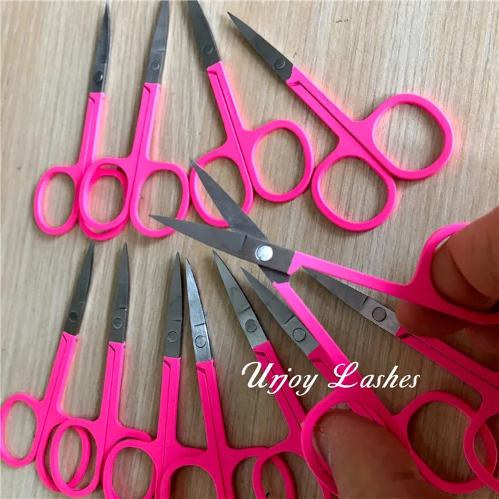 Pink color lash tweezers and scissors wholesale price for 25mm fluffy mink lashes bulk