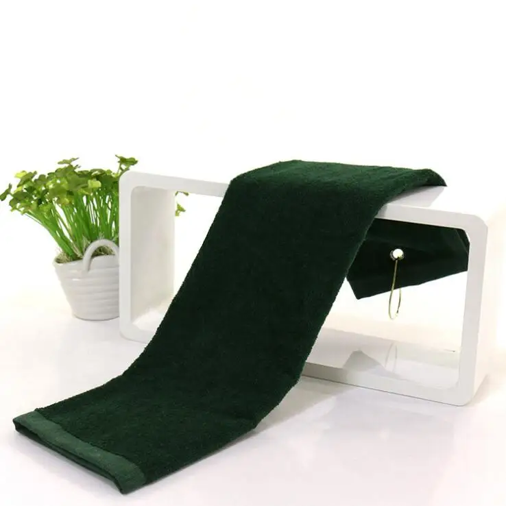 
Custom Design Logo Embroidered Cotton Golf Towel With Velour Finish Surface 