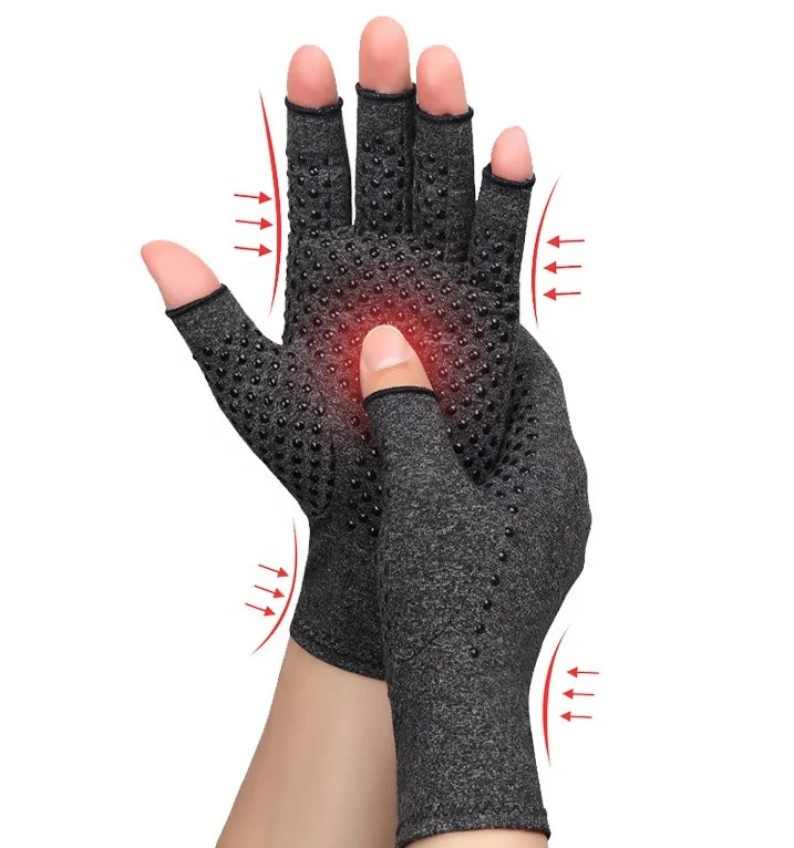 Breathable Cotton With PVC Dots Anti Slip Relief Hand Pains Ease Swelling Arthritis Compression Gloves