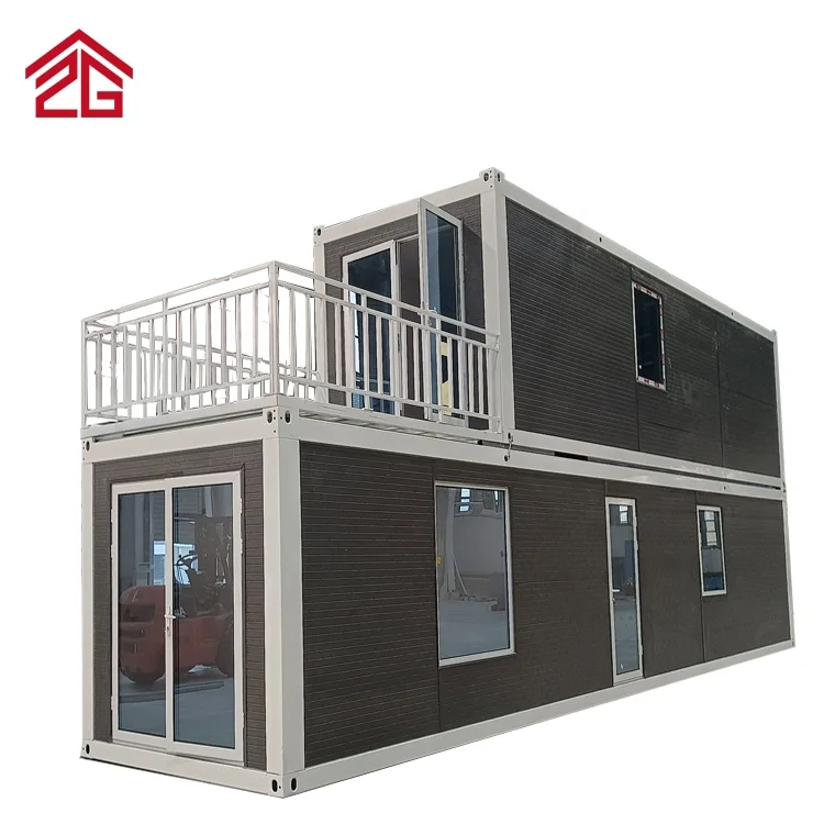 America-style Cheap Double-decked Prefab Mobile Homes Container House Modern Hotel CG Customizable Sandwich Panel Shop Window