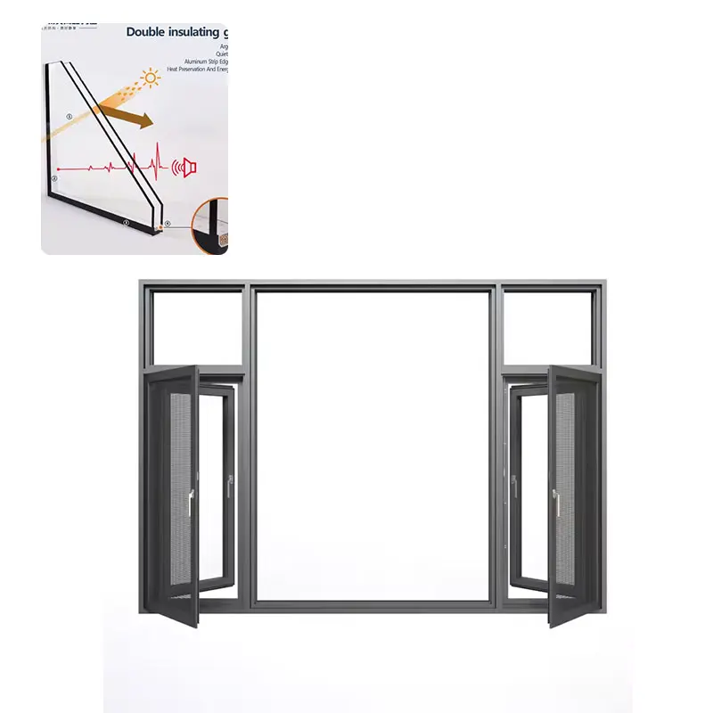 Modern Design Automatic Aluminum Alloy Frame Double Tempered Glass Skylight Solution for Villas balcony windows