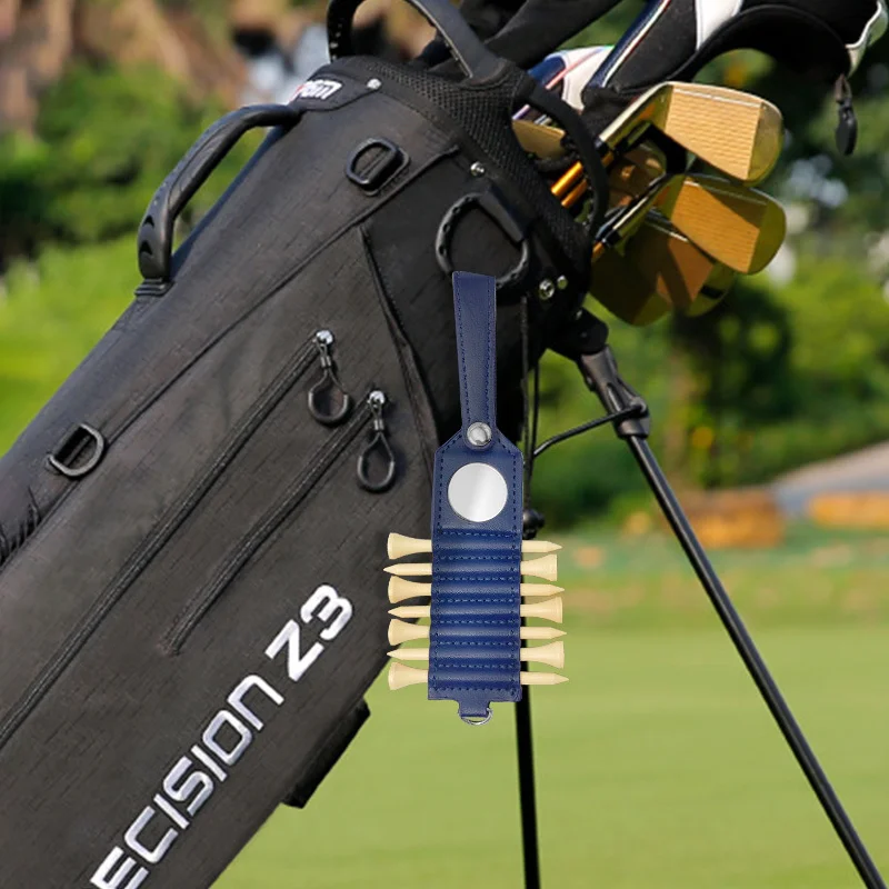 Golf Tee Belt Clip Outdoor PU Leather Golf Tee Holder Golf Sports Supplies With Blank Ball Mark Bag Belt Clip
