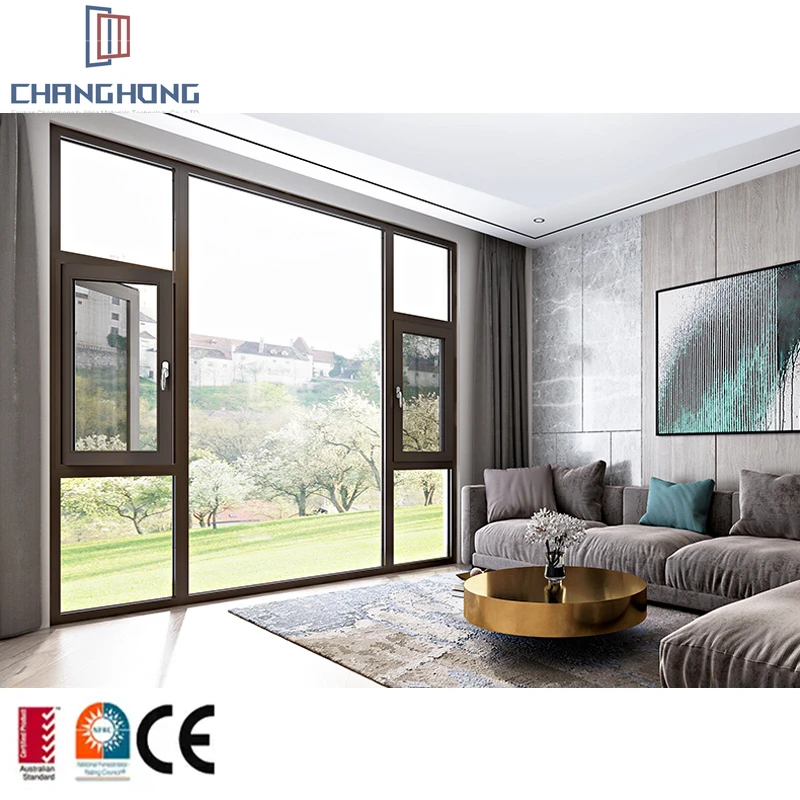 Style Modern Simple House Window Design Wood Glass Windows For House Impact Resistant French Casement Window