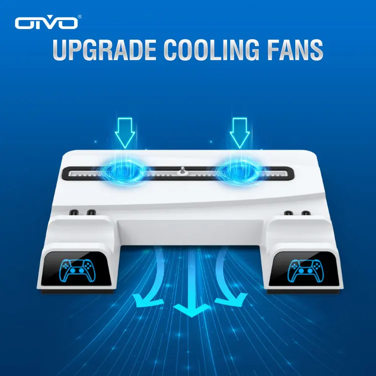 OIVO Brand Factory Direct Supply Multifunctional Vertical Stand Cooling Fan for Playstation5 PS5 Game Console