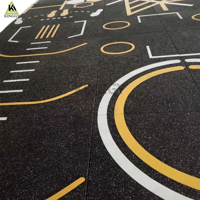 Wear Resistant Colorful Customized Pattern Printing Gym Rubber Floor Mat for PT Area