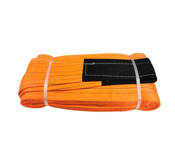 heavy duty soft round color code webbing lifting sling polyester belt hoist lift cargo belt sling