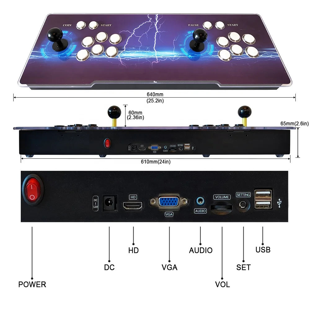 2023 New Pandora Saga DX 9800 in 1 Game Box Family version 1-4 players High-quality Retro Tabletop Arcade Console