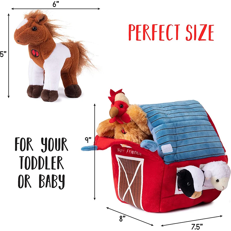 Wholesale Cute Animal Farm Toys For Boys And Girls Unique Gifts For Barn Houses And Four Soft Plush Animal Stuffed Toy Sets