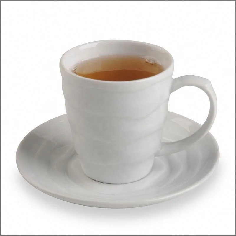 White Porcelain Mug Cup Set of 2 Ceramic Tea Cups Wholesale Handmade Ceramic Cup And Saucer set For Gift
