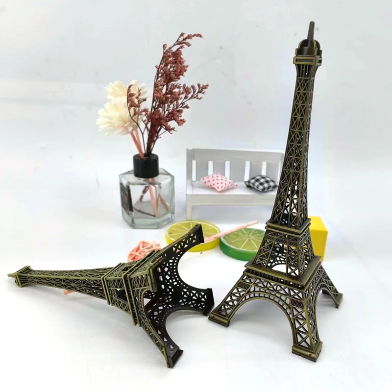 Wholesale Dwarf Zinc Alloy Souvenir Gift Metal Figurine Eiffel Tower Figurines Desk Ornament