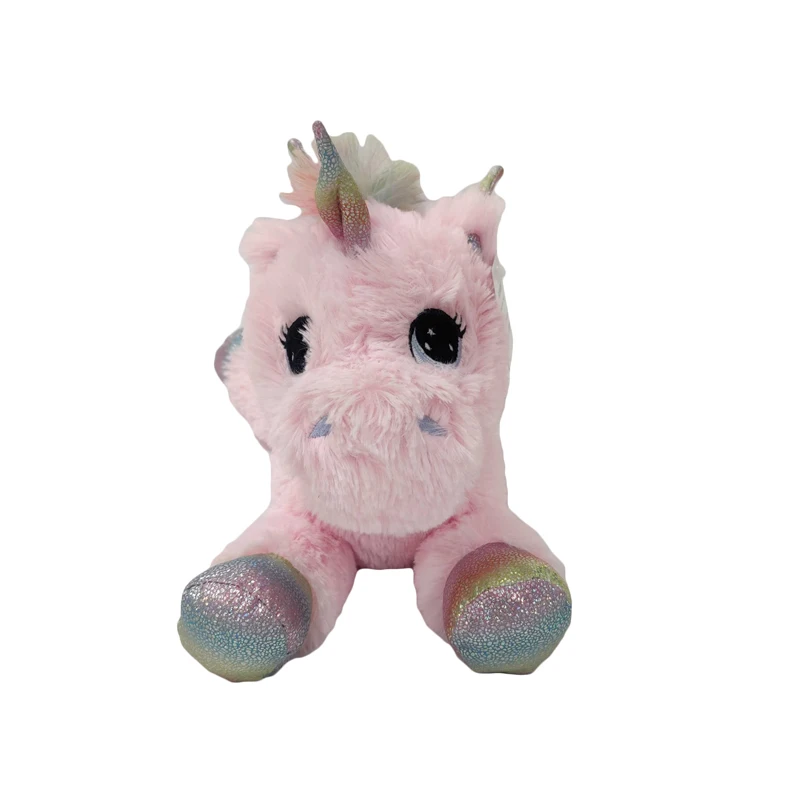
Hot Sales Custom Cute Giant Stuffed Animal Unicorn Plush Toy Pink Rainbow Unicorn Pegasus with Wings 